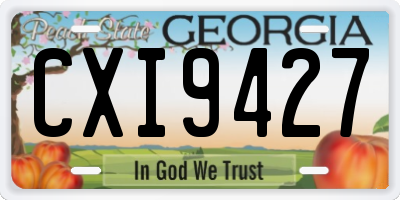 GA license plate CXI9427