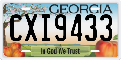 GA license plate CXI9433