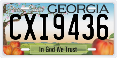 GA license plate CXI9436