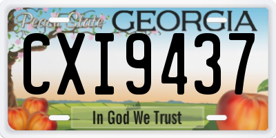 GA license plate CXI9437