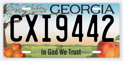 GA license plate CXI9442