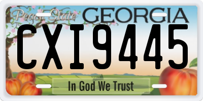 GA license plate CXI9445
