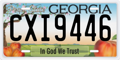 GA license plate CXI9446