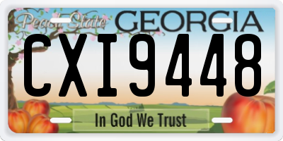 GA license plate CXI9448