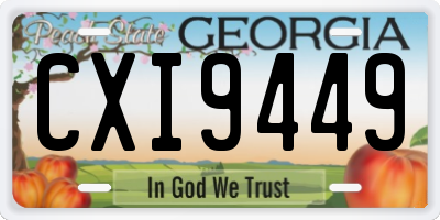 GA license plate CXI9449