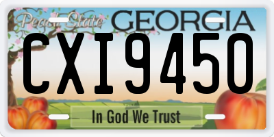 GA license plate CXI9450