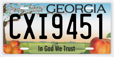 GA license plate CXI9451