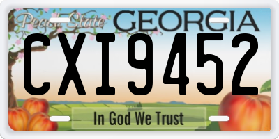 GA license plate CXI9452