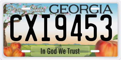 GA license plate CXI9453