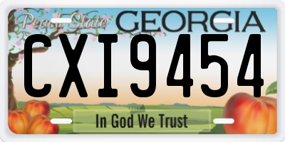GA license plate CXI9454