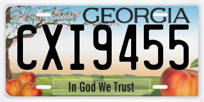 GA license plate CXI9455