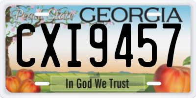 GA license plate CXI9457