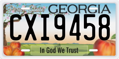 GA license plate CXI9458