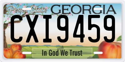 GA license plate CXI9459