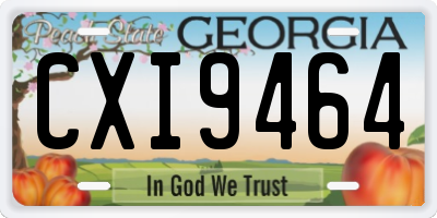 GA license plate CXI9464