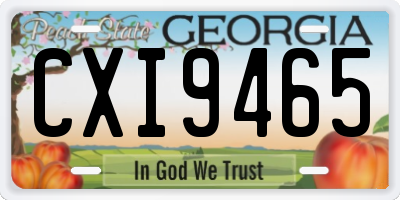 GA license plate CXI9465