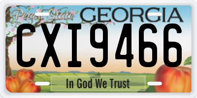 GA license plate CXI9466