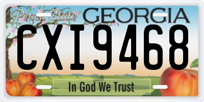 GA license plate CXI9468