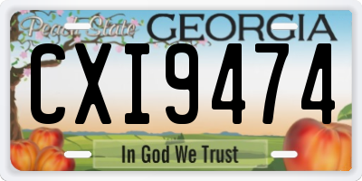 GA license plate CXI9474