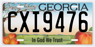 GA license plate CXI9476