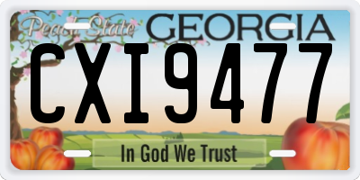 GA license plate CXI9477