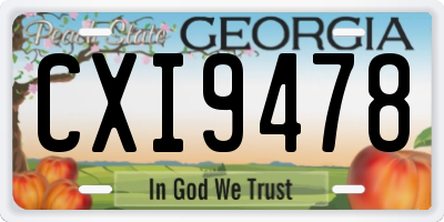 GA license plate CXI9478