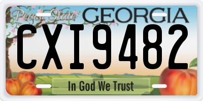 GA license plate CXI9482