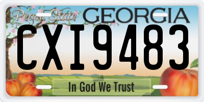 GA license plate CXI9483