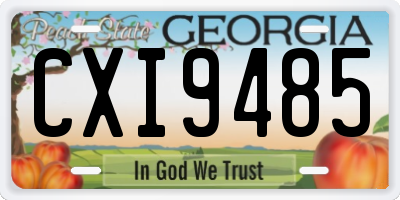 GA license plate CXI9485