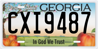 GA license plate CXI9487