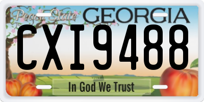 GA license plate CXI9488