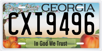 GA license plate CXI9496