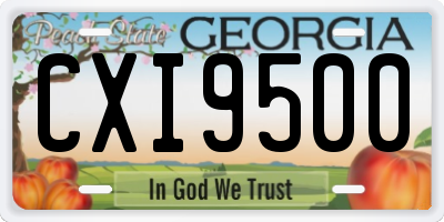 GA license plate CXI9500