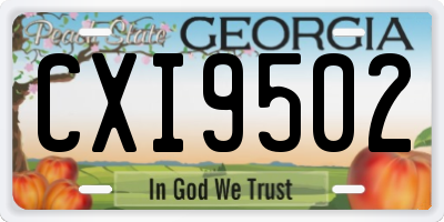 GA license plate CXI9502