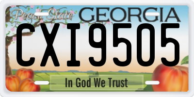 GA license plate CXI9505