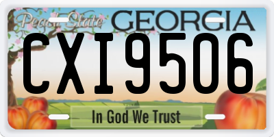 GA license plate CXI9506