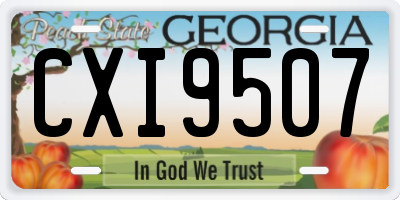 GA license plate CXI9507