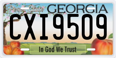 GA license plate CXI9509