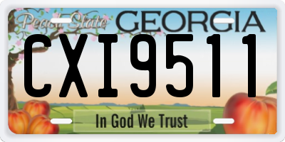 GA license plate CXI9511