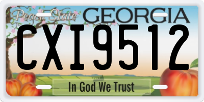 GA license plate CXI9512