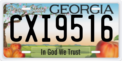 GA license plate CXI9516