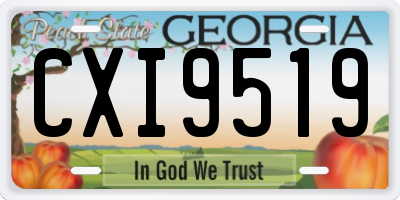 GA license plate CXI9519