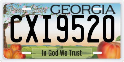 GA license plate CXI9520