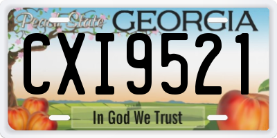 GA license plate CXI9521