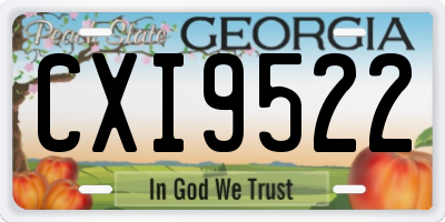 GA license plate CXI9522