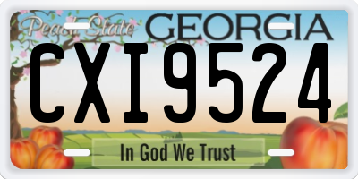 GA license plate CXI9524