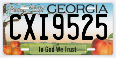 GA license plate CXI9525