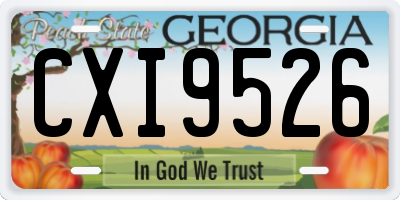GA license plate CXI9526