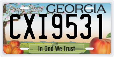 GA license plate CXI9531