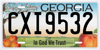 GA license plate CXI9532
